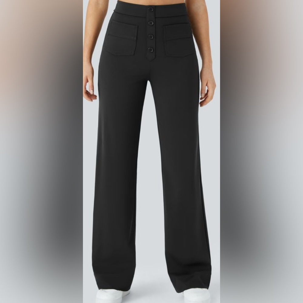 HALARA Classic Black Straight Leg Pants- Size L Tall